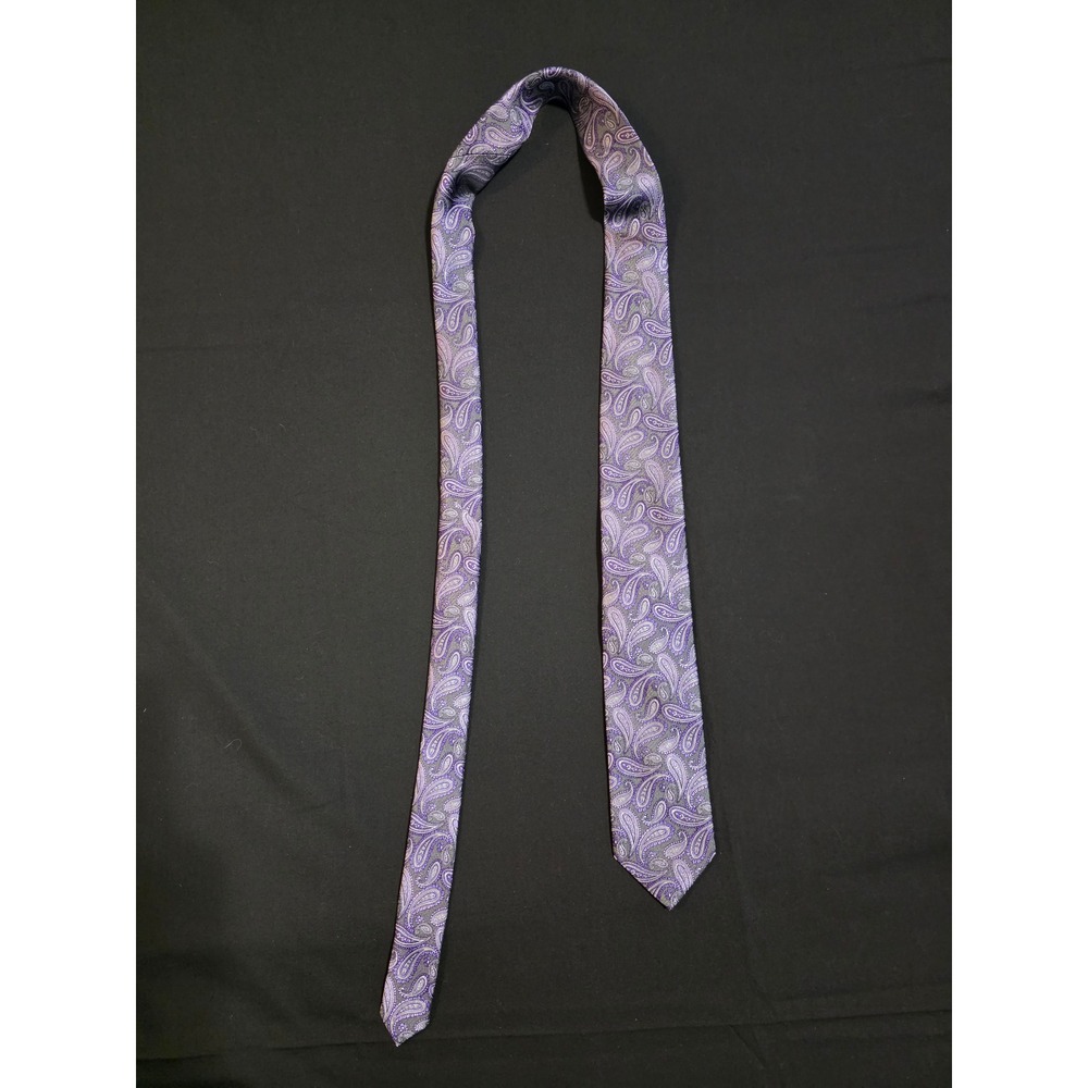 Pronto Uomo Platinum Purple Paisley Necktie